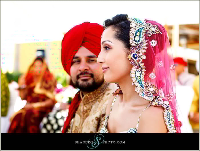 Sweet moment shared by the bride and groom